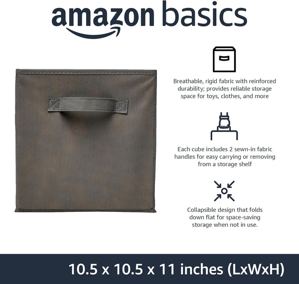 Amazon Basics Collapsible Fabric Storage Cubes Organizer with Handles