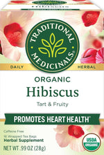Organic Hibiscus Tea - 16 Tea Bags - Kosher, Non-GMO, Caffeine-Free, Compostable