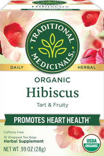 Organic Hibiscus Tea - 16 Tea Bags - Kosher, Non-GMO, Caffeine-Free, Compostable