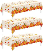 Childom 2 Pack Christmas Tablecloths,Christmas Party Decoration,54 x 108 Inch,Disposable Plastic Table Cloths Rectangular for Party Supplies,Xmas Tree Table Cover for Home,Dinner,Indoor,Outdoor,Picnic