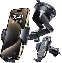 [True Military-Grade] Car Phone Holder VANMASS [Upgraded Strongest Suction&Clip] Cell Phone Mount for Dashboard Windshield Vent Wall,Truck Cradle Stand for iPhone 17 Pro Max 16 15 14 Android,Ink Black