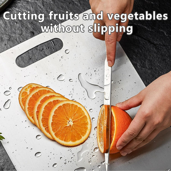 Titanium cutting boards for kitchen and outdoor use