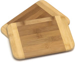 Bamboo Wood Two-Tone Kitchen Cutting and Serving Board Set of 2