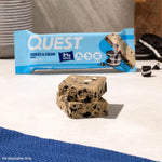 Quest Nutrition Cookies & Cream Protein Bars, 12 Count, 21g Protein, 1g Sugar, 4g Net Carb
