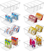 Clear Plastic Food Storage Organizer Bins for Pantry and Kitchen