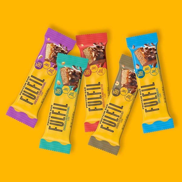 FULFIL Chocolate Salted Caramel Flavored Protein Bars, 12 Count, Gluten Free