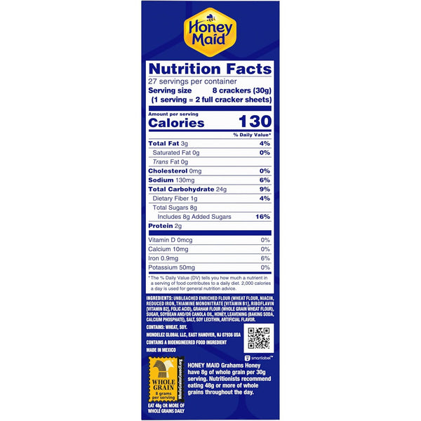 Honey Maid Graham Crackers, Party Size, 28.8 oz Box