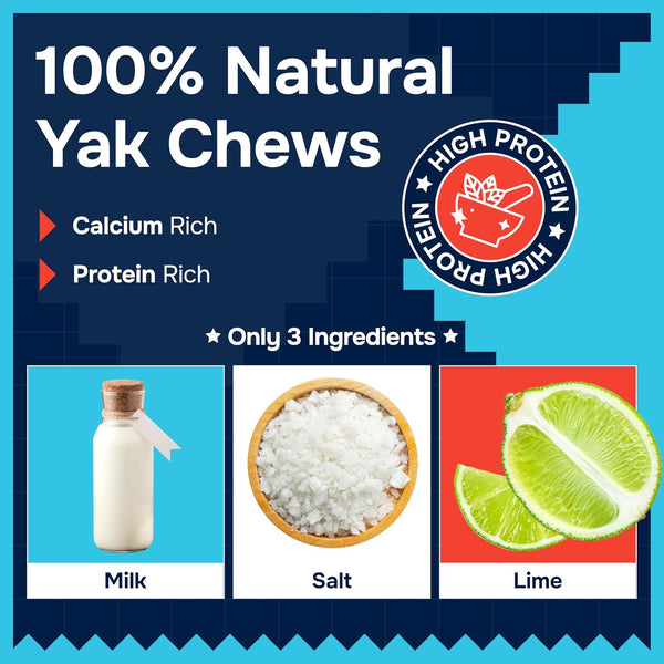 Natural yak cheese Himalayan made dog chews for all breeds, lactose free, dental cleaning for aggressive chewers - small, medium, large
