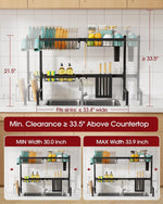Sakugi Over The Sink Dish Drying Rack with Adjustable 2 Tier Capacity