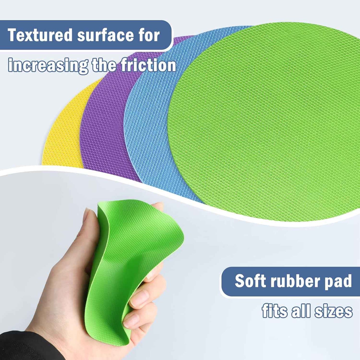 Heat-Insulated Non-Slip Jar Opener Pads Set of 4, Round Gripper Pads for Easy Opening