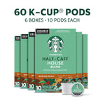 Starbucks K-Cup Coffee Pods, Medium Roast, 60 Count, Half-Caff House Blend