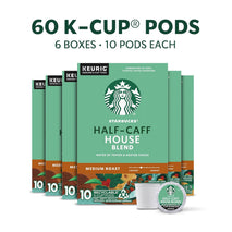 Starbucks K-Cup Coffee Pods, Medium Roast, 60 Count, Half-Caff House Blend