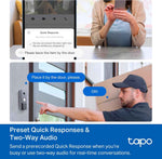 Tapo 2K+ Wired or Battery Powered Smart Video Doorbell with Chime - 180° Field of View, Person/Vehicle/Package Detection, Ring Call, 2-Way Audio, Subscription-Free Local Storage or Optional Cloud,D225