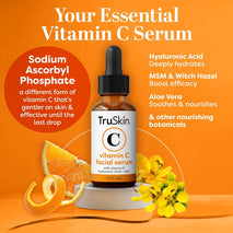 TruSkin Vitamin C Serum for Face - 2 fl oz - Anti Aging with Hyaluronic Acid and Vitamin E for Brightening and Hydration