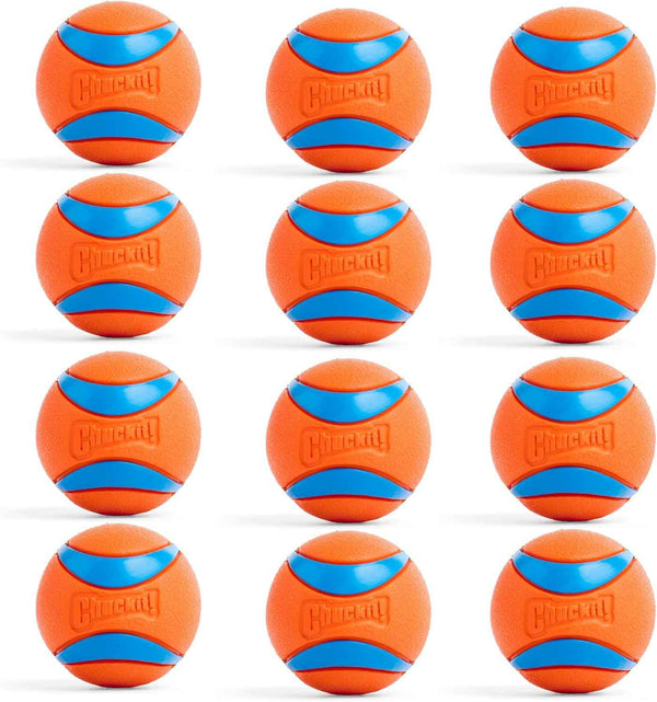 Chuckit! Ultra Ball Dog Toy - Medium Bouncy Fetch Balls For Dogs 20-60 lbs - Made from Durable Rubber - Floating Water Pet Toys - Size Medium - 2.5-inch Diameter - Pack of 2