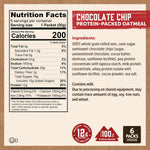Kodiak Instant Oatmeal Packets, Chocolate Chip, High Protein, 100% Whole Grains, 6 boxes with 6 packets each (36 packets total)