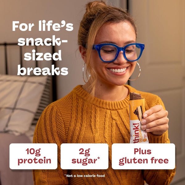 Delight Protein Bars, Chocolate Peanut Butter Pie, Low Sugar & Low Carb Gluten-Free Snack, Keto Friendly Snacks