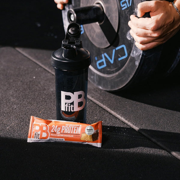PBfit Peanut Butter Chocolate Protein Bars, 24g Protein, Gluten Free, Vegan, 40-30-30 Macros, 2.47 Oz, Pack of 12