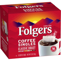 Folgers Classic Roast Coffee Singles, 19 count medium roast coffee pods