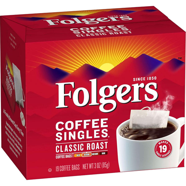 Folgers Classic Roast Coffee Singles, 19 count medium roast coffee pods