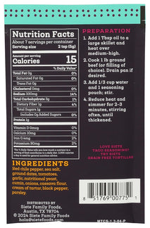 Siete Mild Taco Seasoning Mix, Gluten Free, Vegan, Paleo, Whole 30 Approved, 1 Packet