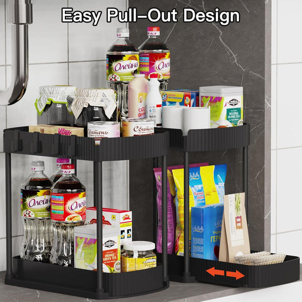 Ukeetap Multi-Purpose Pull-Out Storage Organizers for Bathroom and Kitchen