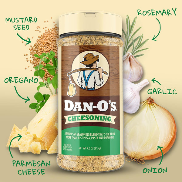Dan-O's 7.6 oz Sugar-Free All-Purpose Cheesening Seasoning for Pizza Popcorn Chicken Bread and More