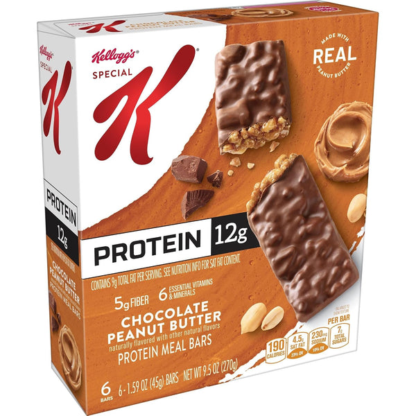 Special K Bar Protein Meal Bars, 12g Protein, Chocolate Peanut Butter, 3 Boxes 18 Bars