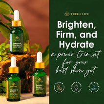 Tree of Life Beauty Facial Skin Care Set, 3 count, 1 fl oz each, Vitamin C, Retinol, Hyaluronic Acid, for dry and sensitive skin