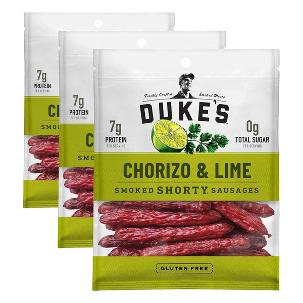 Duke's Pork Chorizo & Lime Smoked Shorty Sausages, 5 oz, Gluten Free, 7g Protein