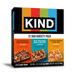 KIND Snack Bars Variety Pack, Gluten Free, Low Sugar, High Fiber, 12 Count