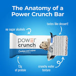 Power Crunch Protein Energy Wafer Bars Cookies and Creme 12 Count