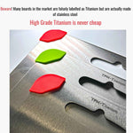 Titanium Cutting Board - 100% Pure Titanium Cutting Boards for Kitchen, Non toxic, Dishwasher safe and with Non slip silicon pads for stable and water resistance cutting (Large)