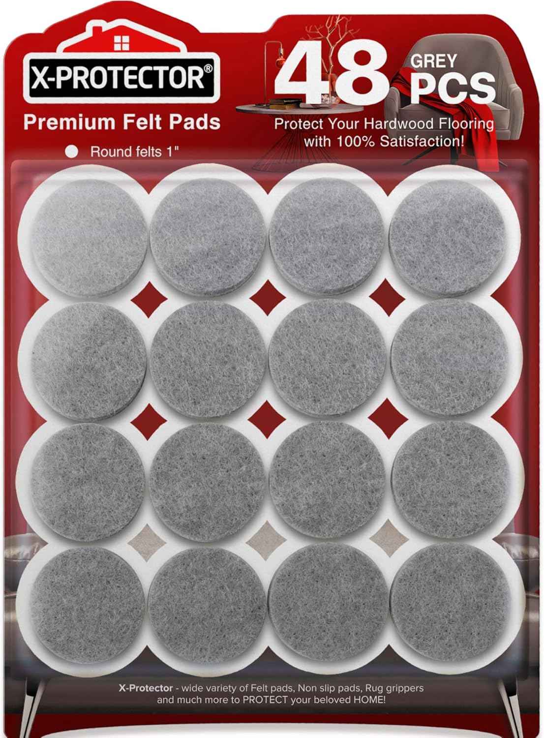 Felt Furniture Pads X-PROTECTOR 133 PCS Premium Furniture Pads - Felt Pads Furniture Feet Best Wood Floor Protectors - Protect Your Hardwood & Laminate Flooring! Brown and Beige