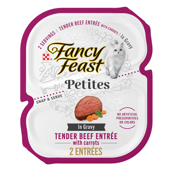 Purina Fancy Feast Petites Tender Beef Entree With Carrots in Gravy Gourmet Wet Cat Food - (Pack of 12) 2.8 oz. Tubs