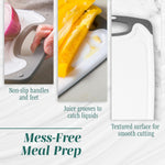 3-piece cutting board set with non-slip handles and gray color