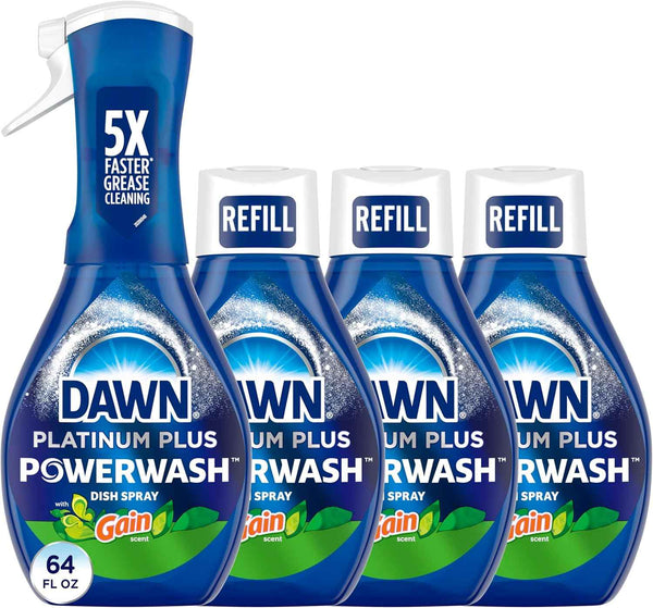 dawn powerwash original liquid dish soap starter kit and 3 refills 64 fl oz total