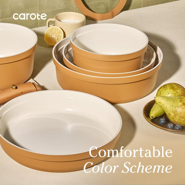20-piece ceramic cookware set with detachable handles and non-stick coating