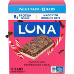 Gluten Free Snack Bars, 12 Pack, Chocolate Peppermint Stick Flavor, Non-GMO, Protein Bars Made with Organic Oats
