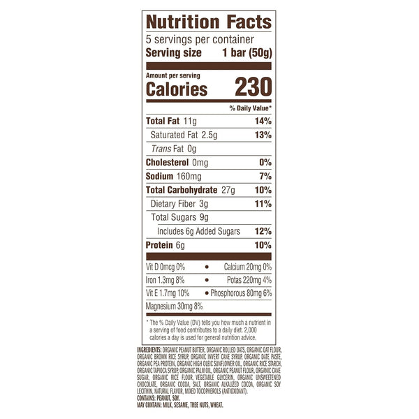 CLIF Nut Butter Bar - Chocolate Peanut Butter Energy Snack Bars - 5 Pack - 1.76 oz - USDA Organic - Non-GMO