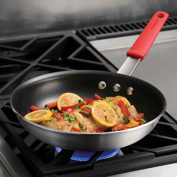 Tramontina Professional 10-Inch Non-Stick Frying Pan, Heavy-Gauge Aluminum Skillet with Reinforced Nonstick Coating, Red Handle, Dishwasher and Oven Safe