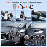SUUSON Upgraded 3-in-1 Car Phone Holder Mount for Dashboard, Windshield, and Air Vent