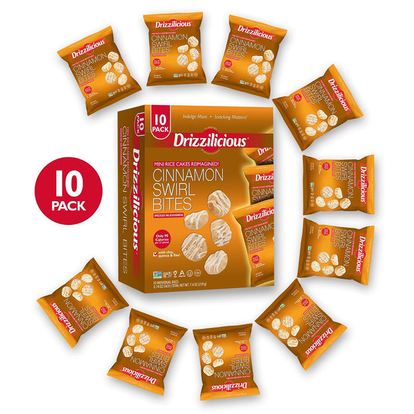 Mini Rice Cakes Cinnamon Swirl, Gluten Free, Vegan, 90 Calories Per Bag