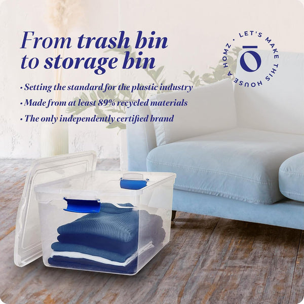 Large Clear Plastic Storage Bins with Lids for Home Office Organization