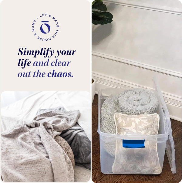 Large Clear Plastic Storage Bins with Lids for Home Office Organization