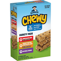 Quaker Chewy Granola Bars, 3 Flavor Variety Pack, 58 Count