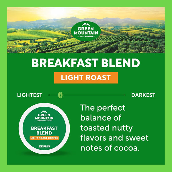 Green Mountain Coffee Roasters Breakfast Blend Single-Serve Keurig K-Cup Pods 72 Count