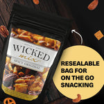 Wicked Mix Snack Mix with Mixed Nuts - Resealable Bag with Almonds, Cashews, Pretzels, Pecans