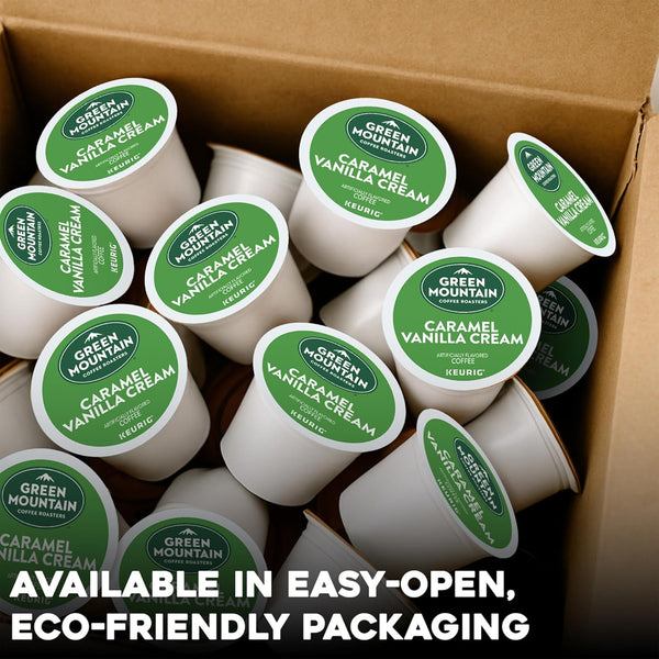 Green Mountain Coffee Roasters Caramel Vanilla Cream Keurig K-Cup pods, 72 Count, Light Roast Coffee