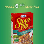 Stove Top Savory Herbs Stuffing Mix, 6 Ounce Box, Instant Side Dish for Chicken and Holiday Meals, Ready in 5 Minutes